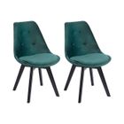 HAPPY GARDEN Lot de 2 chaises en velours NORA vertes avec coussin
