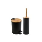 Set Poubelle à pédale 3L & Brosse Wc ADONIS Noir Spirella