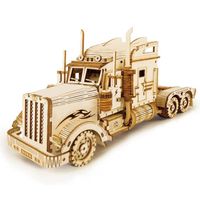 1:40 286pcs bricolage 3D camion lourd américain, modèle en bois assemblage jouet cadeau pour enfants