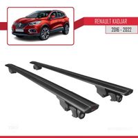 Compatible avec Renault Kadjar 2016-2022 HOOK Barres de Toit Railing Porte-Bagages de voiture Avec verrouillable Alu NOIR