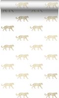 Origin Wallcoverings papier peint léopards blanc et or - 0,53 x 10,05 m - 347685