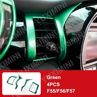 Seuil de porte voiture,Anneau décoratif de bouton de sortie d'air, couvercle de bouton de climatisation pour voiture - Green middle