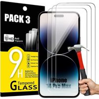 Pack-3 Verre Trempé pour iPhone 14 Pro Max (6,7") Protection d'écran 9H Antichoc