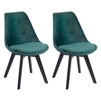 Lot de 2 chaises en velours vertes avec coussin - HAPPY GARDEN - NORA - Vintage - Intérieur