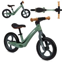Vélo bébé draisienne MoMi MIZO - sans pédales - 12" roues - style sportif - Vert