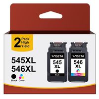 545 546 XL Cartouches d'encre Remanufacturées WISETA 2 Pack Compatibles pour CANON PG-545/CL-546XL pour Pixma MX495 MX490 iP2800