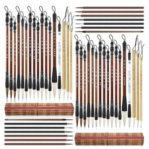 Lot De 3 Pinceaux Calligraphie Chinoise – Poils Mouton & Nylon, Bambou – Idéal Débutants Et Pros Pour Sumi-e, Kanji, Encre Japonaise