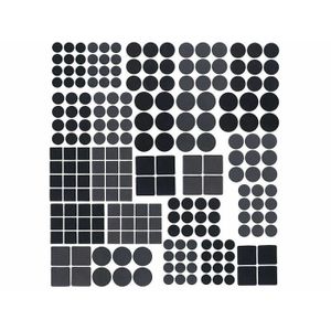 marron foncé Lot de 244 patins en feutre autocollants protection du sol Pour meubles Avec film adhésif Blanc et marron foncé carrés Pour chaises blanc Ronds