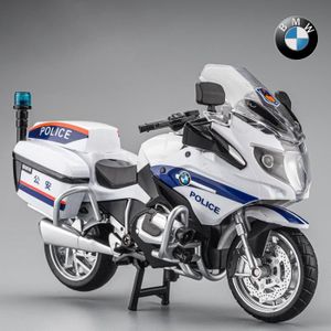 VOITURE - CAMION Police Blanc sans boîte - Modèle De Moto En Alliage Moulé, Jouet De Collection, Son Et Lumière, Hors Route, M
