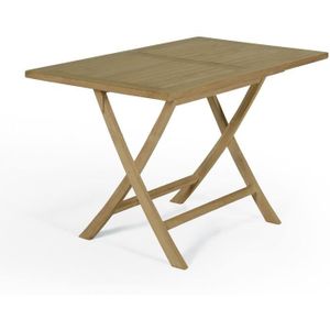 TABLE DE JARDIN  Tables de jardin Table Pliante rectangulaire en Teck Massif 120x70 cm - Kensaï 99415