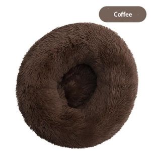 NICHE Lit à donuts Super doux pour chien et chat, Long, en peluche, lavable, niche pour sommeil profo Coffee XL Diameter 70cm -CLAT22869