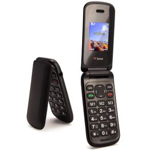 MOBILE SENIOR Téléphone Portable débloqué TTsims TT140 - Noir - 