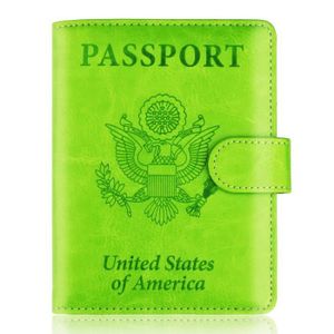 FuTaiKang Pochettes de protection antivol pour cartes de crédit RFID 1 pochette pour passeport vert 5 pochettes pour cartes de crédit