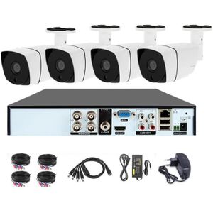 CAMÉRA DE SURVEILLANCE Kit Caméras De Surveillance Extérieure 4Ch 1080P H.265+ - CHICHENG - Full HD - Vision nocturne - IP66 étanche