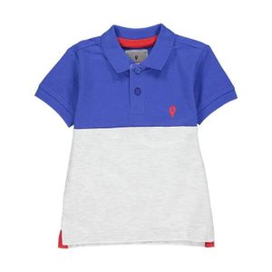 POLO Polo manches courtes garçon 3-8 ans - Degré Celsius - ECALOSTE - Bleu/gris