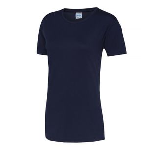 T-SHIRT MAILLOT DE SPORT T-shirt sport uni femme Just Cool - Bleu marine Oxford - Dos nageur - WRAP - 100% polyester 140g/m²