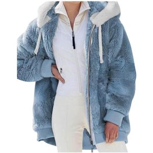 MANTEAU - CABAN Veste polaire à capuche pour femme - Automne - Gra