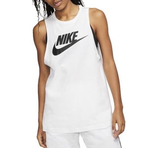 T-SHIRT MAILLOT DE SPORT T-Shirt Femme Nike Muscle Blanc CW2206-100 - Fitness Running - Manches Courtes