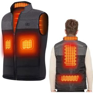 Bseical - Gilet chauffant USB, électrique pour homme/femme, gilet chauffant  lavable, avec 3 niveaux de chaleur, gilet chauffant pour moto, pêche, ski,  Noir , XL : : Mode