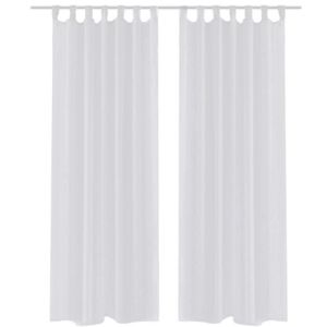 Topfinel Lot De 2 Rideaux Voilage Blanc Oeillets En Effet Lin Voilage Noel Decor Semi Transparent Salon Moderne Chambre Voilages Achat Vente Voilage Bientot Le Black Friday Cdiscount