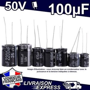 Lotto 100 Condensatori Elettrolitici 2.2uF 50V 105°C (4x7mm) - FC, Per PCB