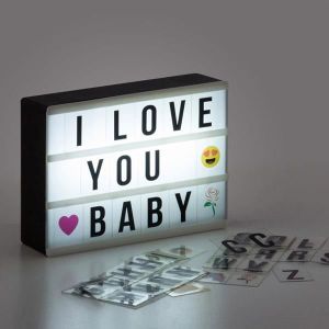 BONNYCO Light Box Rose avec 400 Lettres et Emojis, 2 Marqueurs Ç Inclus