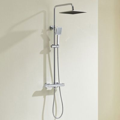 Colonne De Douche Thermostatique Auralum – Chromé, Pommeau 25x25cm, Réglable