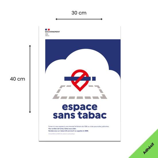Panneau Espace Sans Tabac Espace Sportif - 21x30 Cm - PVC - Conforme