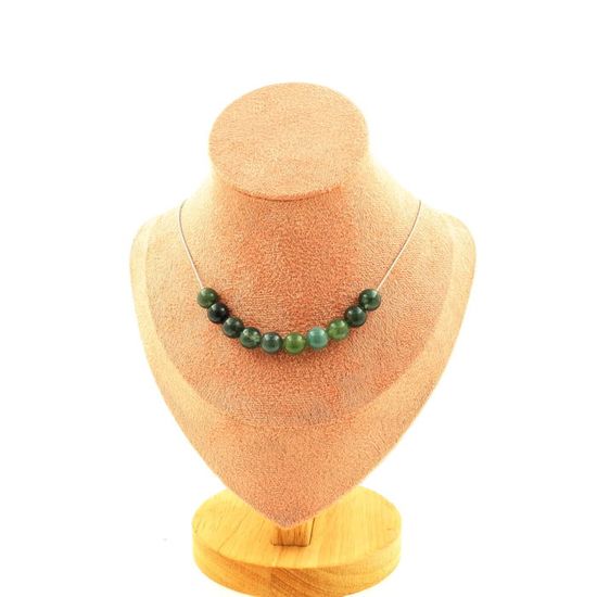 Collier Pour Femmes Avec 4 Perles Auralite Du Canada - Chaîne En Acier Inoxydable - Neuf Avec étiquettes