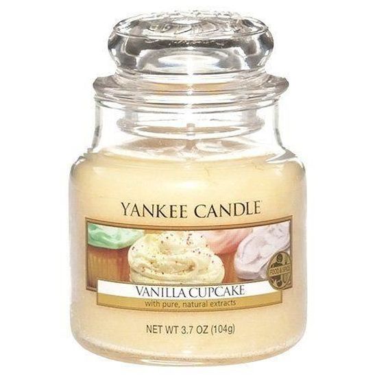 Yankee Candle Bougie Parfumée en pot Senteur Cupcake à la vanille, jaune, Small