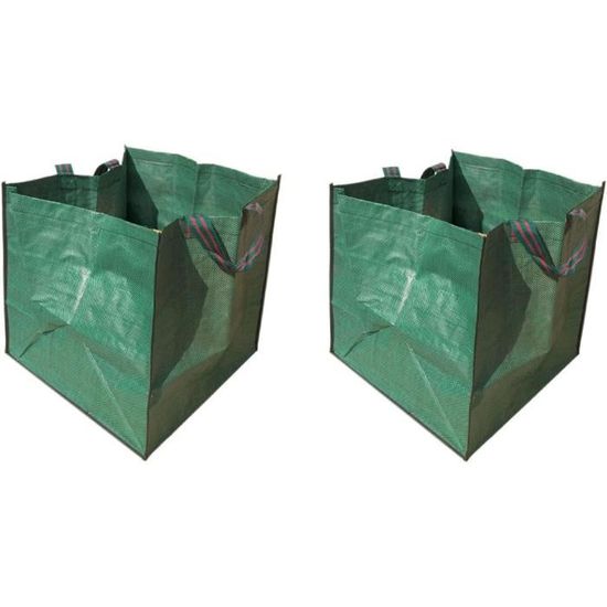 Lot De 2 Sacs Poubelle Jardin XXL 500L Ultra Résistants Avec Poignées – Sacs à Déchets Verts Réutilisables Pour Feuilles, Herbe, Débris & Branches