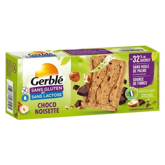 Gerblé Sans Gluten & Sans Lactose Biscuits Pépites Chocolat Noisette 150g -  Cdiscount Au quotidien
