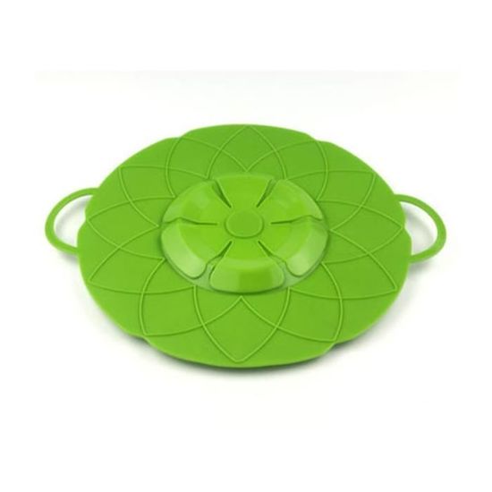 Accessoire Cuisine Multifonction Couvercle De Casserole Anti-déversement En Silicone - Rotatif, Forme Fleur, Diamètre 26 Cm (gris) - Résiste Jusqu'à 230°C Protection éclaboussures Cuisine