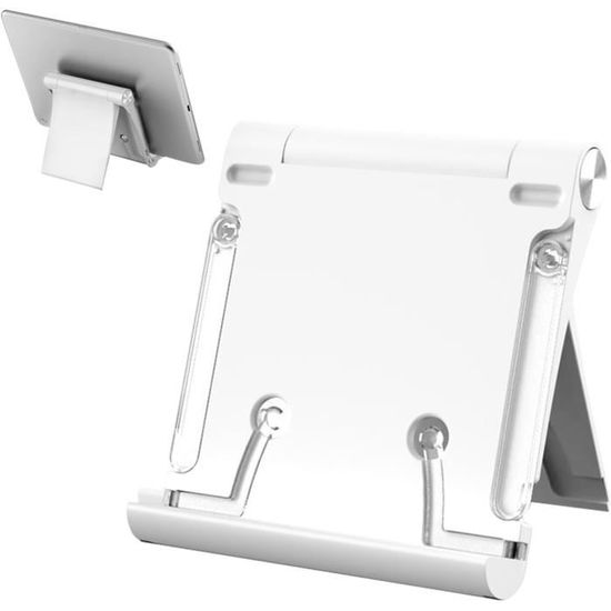 Support 3 En 1 Pour Tablette Et Téléphone LULULOOK - Bras Pivotant 360°, Plateau à Collation Amovible, 2 Poches