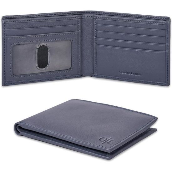 Portefeuille En Cuir Véritable Pour Homme – Style Hipster, Blocage RFID, Pliant Et Pratique