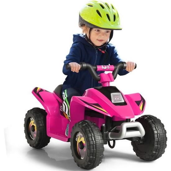 COSTWAY Quad Buggy Électrique 6V pour Enfants de 3-6 Ans, 3 km/h, Quad ATV