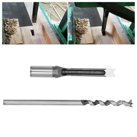 Mèche à Mortaiser Hélicoïdale Gauche ENT - Diamètre 6 Mm, Longueur Coupe 36 Mm, Queue 16 Mm - Pour Perceuse à Colonne, Bois