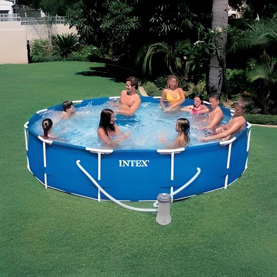 intex piscine tubulaire 366 x 76 cm cdiscount jardin