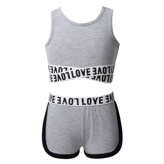 Crop Top Sportif Fille - Bretelles Spaghetti Asymétriques, Dos Ouvert, Pour Danse, Yoga