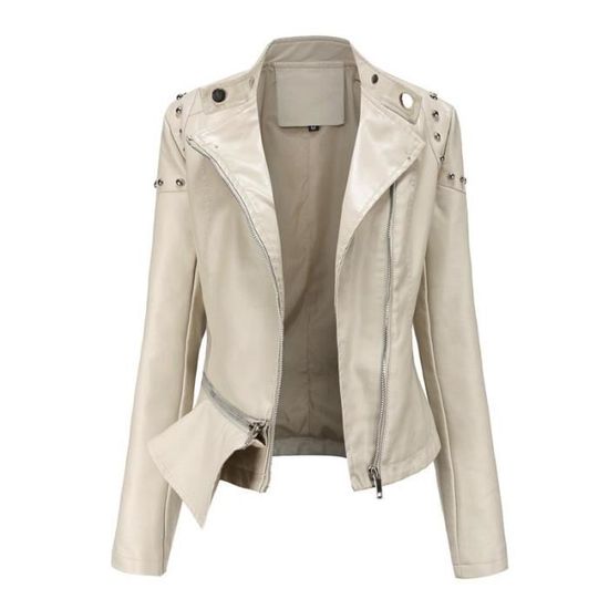 Blouson en simili cuir noir femme NOIR - Grain de Malice