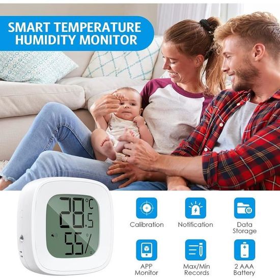 Thermomètre Intérieur, Thermomètre Hygromètre Numérique, 3Pcs Mini