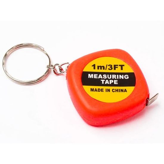 Lot De 50 Mètres Ruban Rétractable Porte-clés - Argenté - Mesure Impériale & Métrique - 3 Pieds (environ 90 Cm)