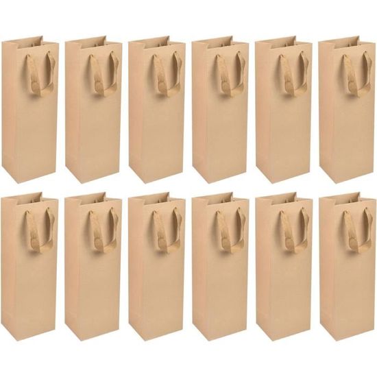 WUWEOT Lot De 36 Sacs En Papier Kraft Réutilisables Avec Poignées Pour