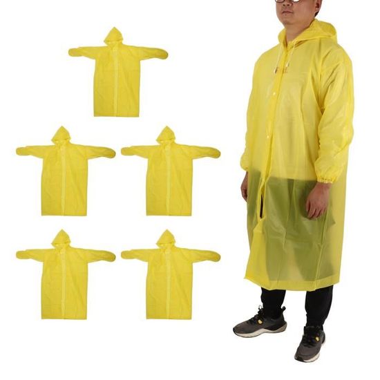 Lot De 5 Ponchos De Pluie Rainoux Transparents - Adultes Taille Unique - Neufs