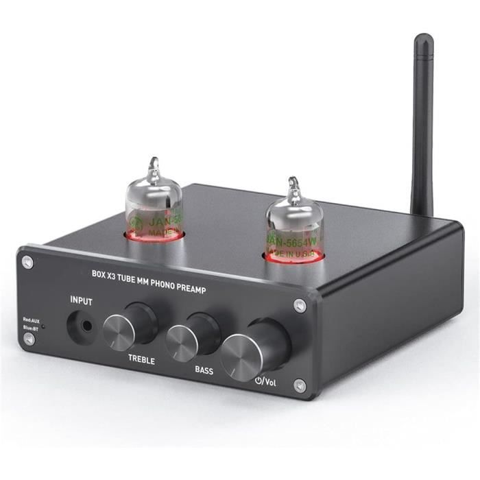 Sunydog Préampli Phono Audiophile 4 Canaux - Préamplificateur Phonographe Compact Avec Contrôles De Niveau Et Interfaces RCA