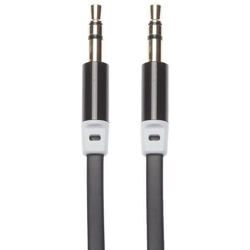 APM Cordon Jack - 3,5mm - Stéréo Plat - Mâle/Mâle - Noir - 2m