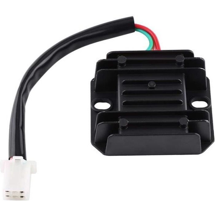 Régulateur Redresseur 12V Régulateur de Tension Moto 4 Fils 4 Broches pour 150-250CC(Black)