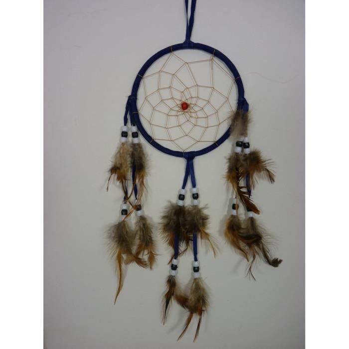 Attrape Rêves Bleu Perles et Plumes