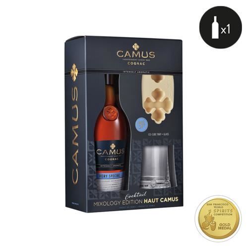 1 bouteille - Vin - Spiritueux - Camus Very Special Intensely Aromatic Cognac Brun Mixology Pack (1 verre + moule...1x70 cl