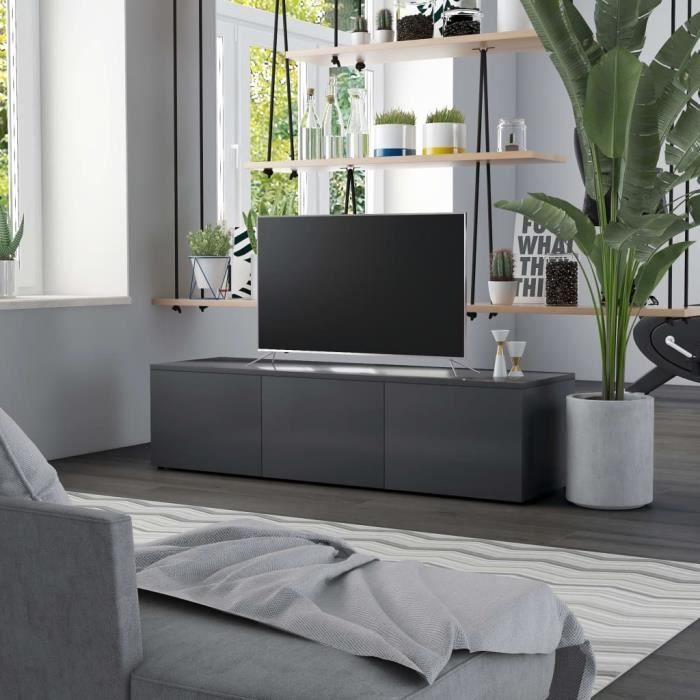 Meuble TV Salon-Séjour Meuble de Salon Gris 120x34x30 cm Aggloméré
